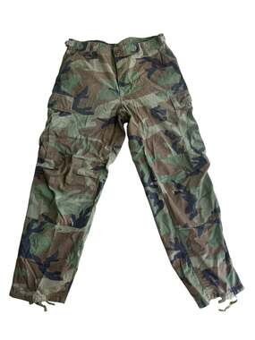 Vintage US Army Woodland Camouflage BDU Ripstop Cargo Pants